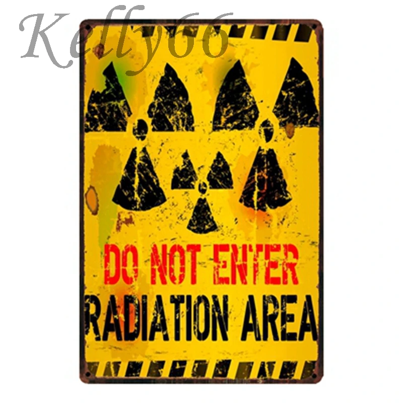 

[ Kelly66 ] Do Not Enter Radiation Area Keep Out Metal Sign Tin Poster Home Decor Bar Wall Art Painting 20*30 CM Size y-1731