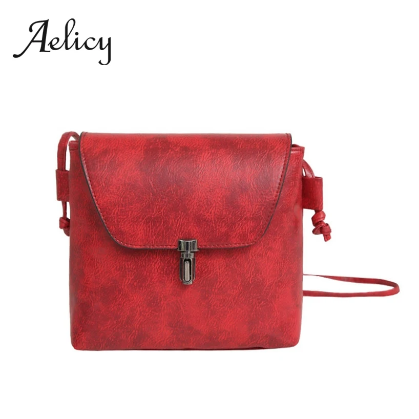 

Aelicy Women Retro Leather Messenger Bag Flap Sling Shoulder Bag Business Female Rectangular Crossbody Handbag New 2019
