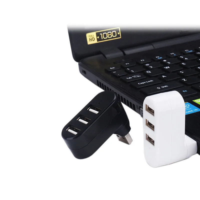 3 вспомогательное устройство для USB 2,0 Мини Вращающийся сплиттер адаптер поворачивается на 180 градусов 480 Высокая скорость передачи данных 25 для компьютер, ноутбук, лептоп