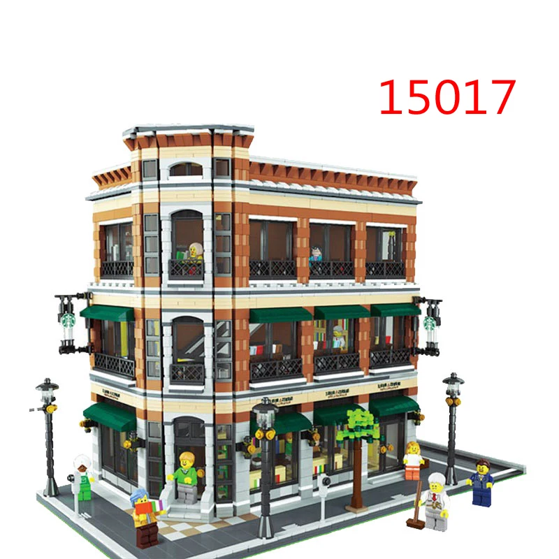 

Creator Expert City Street View 15017 4616PCS Bookstore Cafe Sets Model Building Kits Blocks Bricks Toys For Boys Gifts