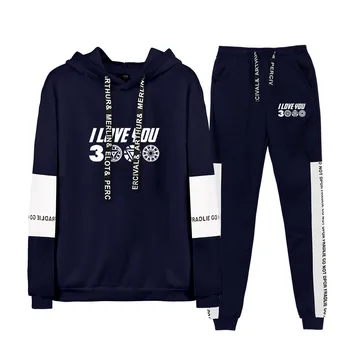 

I love you 3000 Print Casual Popular long sleeve hood+trousers Set Hoodies Women/Men Sweatshirt fashion Streetwear