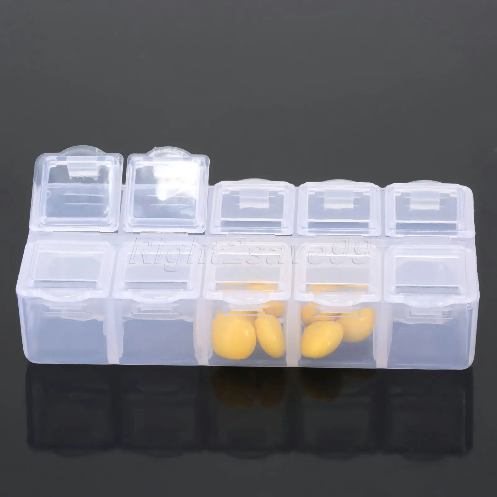 

2017 Storage box 10 Grid Transparent Box Plastic Cosmetic Nail Art Pill Box Case Portable Storage Container Parts Stones Tool