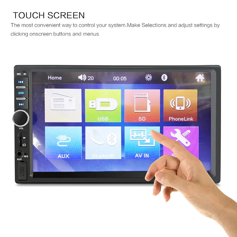 Rear Camera Bluetooth Central Multimidia 2Din 2 Din 7'' Touch Radio MP5 Music Video Player Car Multimedia Mirror Link Autoradio
