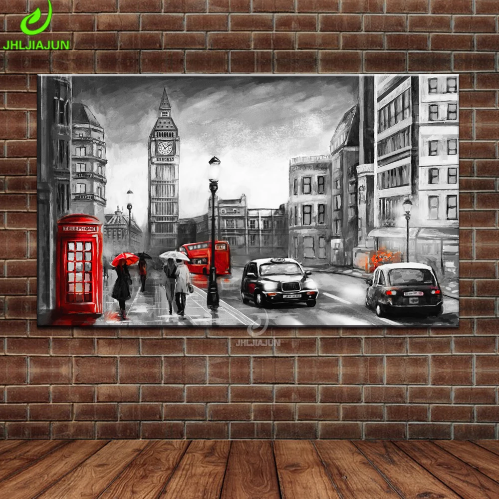 

Canvas Prints Pictures Wall Art Canvas Painting Posters And Prints London Street View Cuadros Decoracion Paris Painting Modern