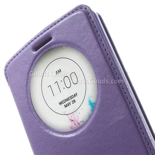 Roar Korea Noble Quick Circle Leather Flip Cover for LG G3 D850 D855 LS990 - Purple