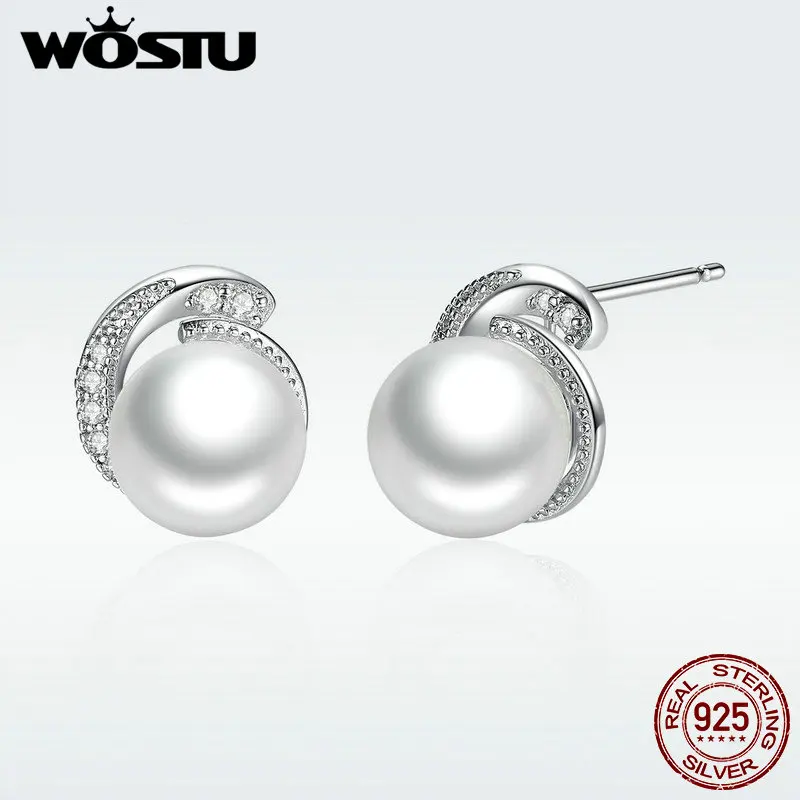 Бренд Аутентичные серьги-гвоздики из стерлингового серебра 925 пробы с прозрачным CZ для женщин Роскошные ювелирные изделия Рождественский подарок