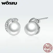 Бренд Аутентичные серьги-гвоздики из стерлингового серебра 925 пробы с прозрачным CZ для женщин Роскошные ювелирные изделия Рождественский подарок