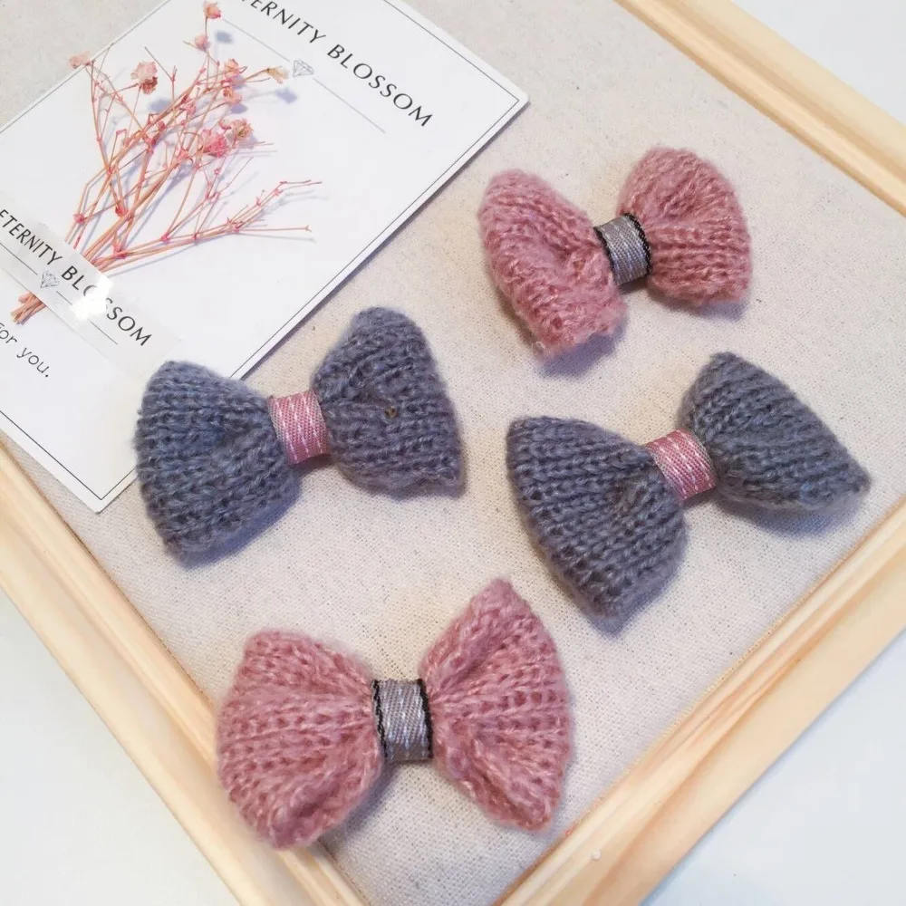 

7*4cm 10pcs/lot Wool bow DIY Children's hair clips and diy beautiful clothes and shoes free shipping