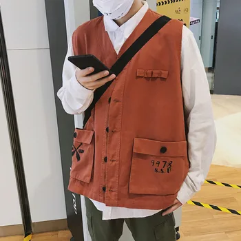 

Winter Boutique New Men's Cotton Vest Temperament Youth Personality Solid Color Style Simple Warm Wild Casual Down