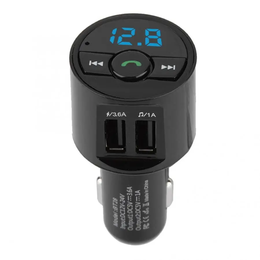12 V-24 V Dual USB Автомобильное зарядное устройство быстрой зарядки автомобиля Зарядное устройство телефонные звонки в режиме Hands-free BT MP3 плеер FM передатчик, автомобильный набор, accessoire voiture