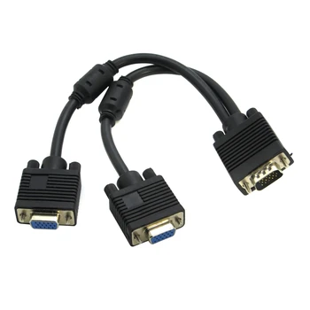 

1 To 2 VGA SVGA Monitor Y Splitter Cable Lead 15 Pin for Table Computer