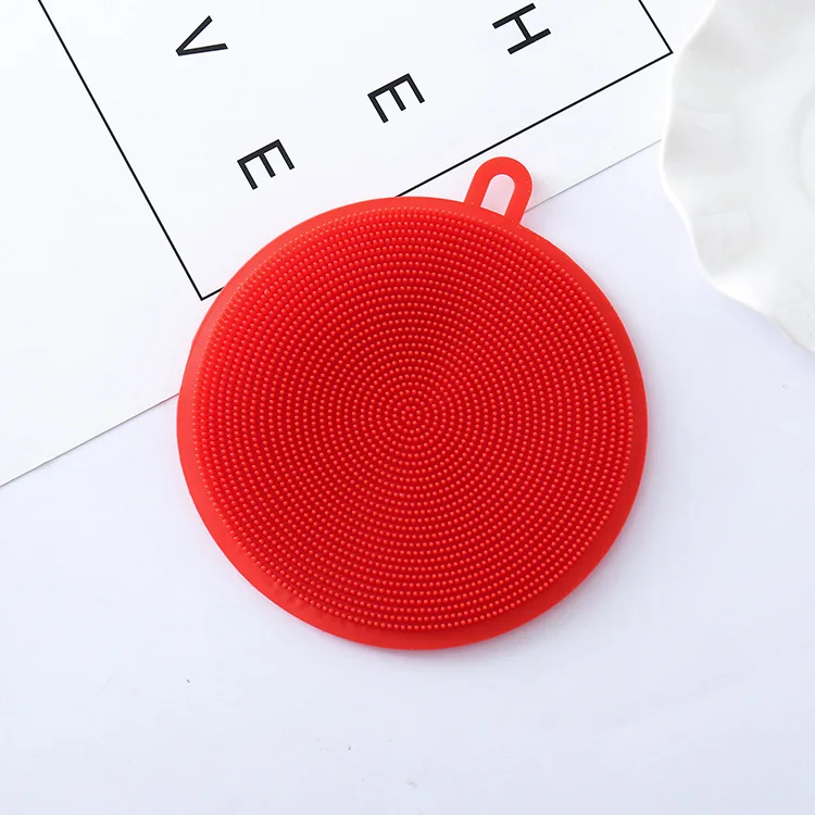 New Better Magic Sponge Silicone Scrubber For Mild Scrubbing Brush Bowl Pot Pan Cleaner Heat-resistant Pads 1PC Dropshipping - Цвет: SiliconeSpongeRed