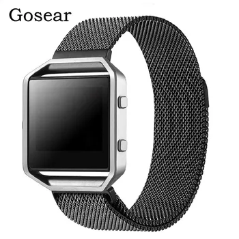 

Gosear Milanese Metal Steel Magnetic Clasp Adjustable Wristband Wrist Band Strap Belt for Fitbit Blaze Smart Watch Accessories