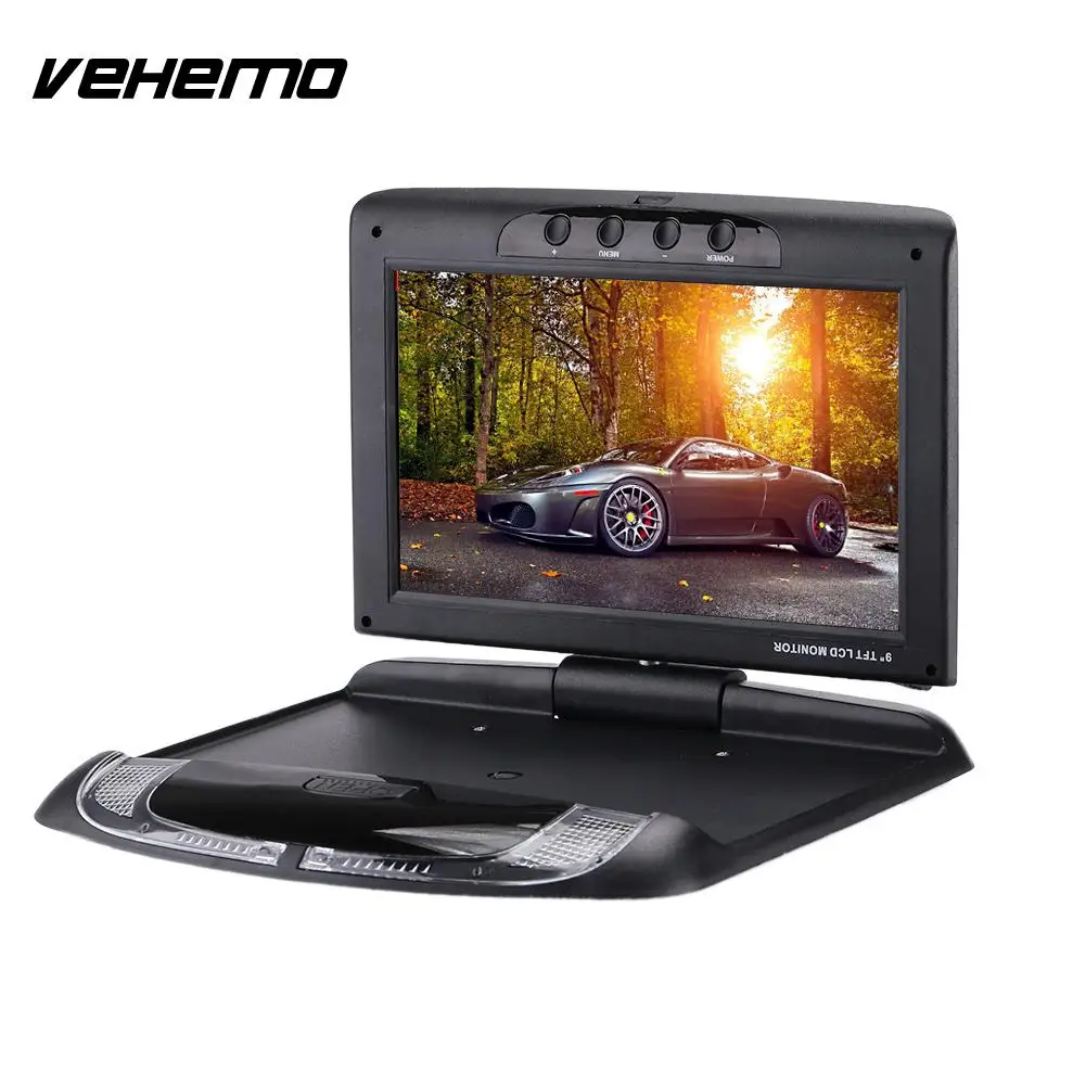 

VEHEMO 9 Inch Ultra-Thin Flip Down Roof Mount Monitor Reversing Image Car Displayer Car DVD Monitor Multimedia Video Display