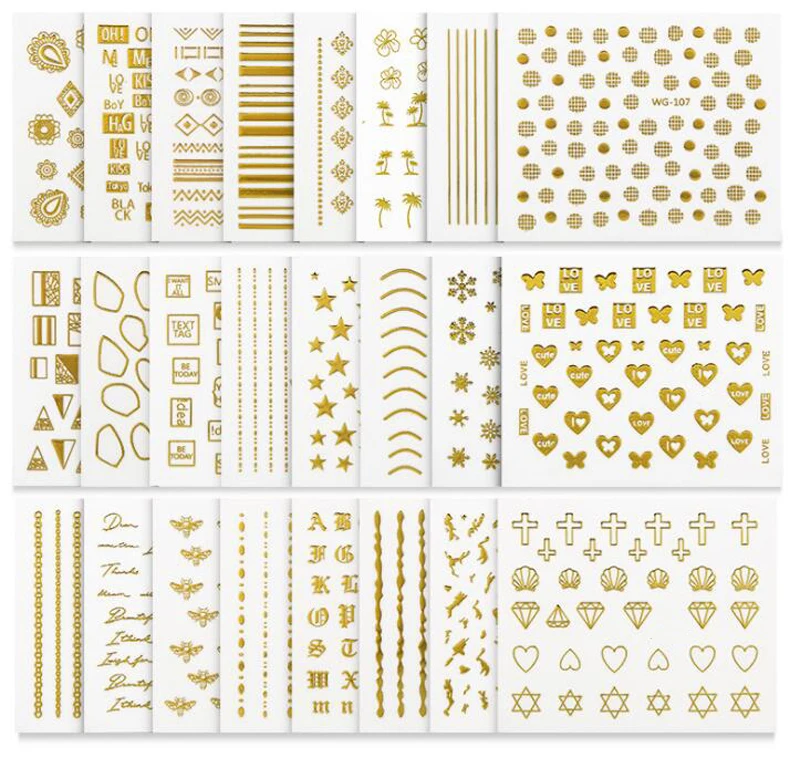 

Nail Art Sticker (Multicolour) - Pack of 30 3D Nail Art Stickers Decals Nail Sticker Flowers' Self Adhesive Wrap Sticker Decal