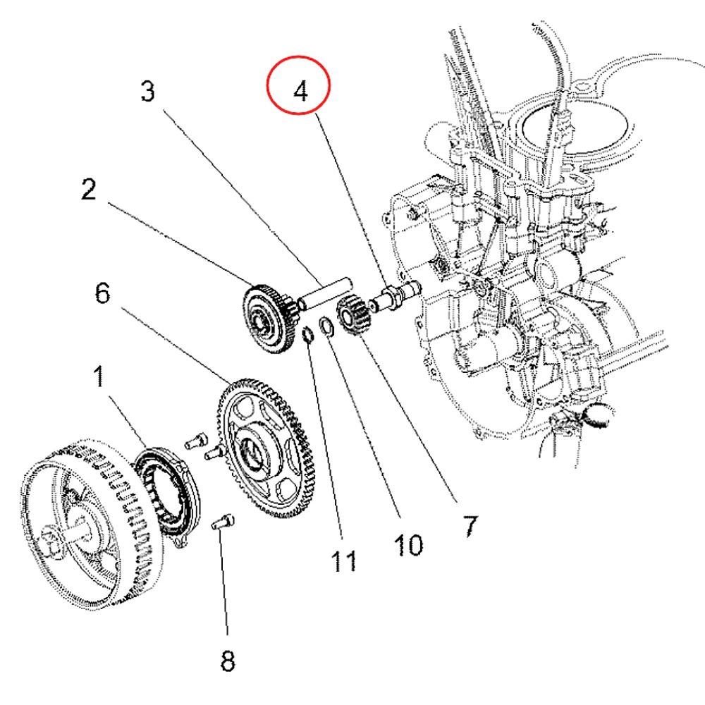 Нержавеющая сталь UTV Шестерня маховика стартер промежуточный вал для Polaris RZR 900 XP 2011 2012#3022304
