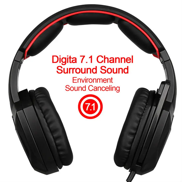 SADES Spirit Wolf 7.1 Surround Sound Stereo USB Gaming Headphone with Mic Breathing LED Light For PC Gamers Black BLUE AND RED (8)