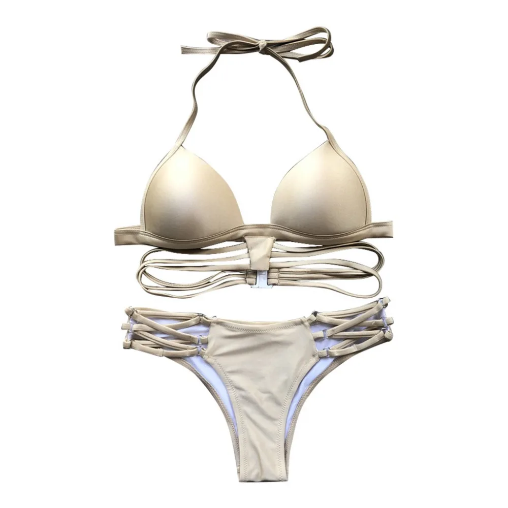 2019 woman summer casual sports sexy bikini set bronzing split beach swimsuit suit push up pretty bikinis e fatos de banho 40J5 (2)