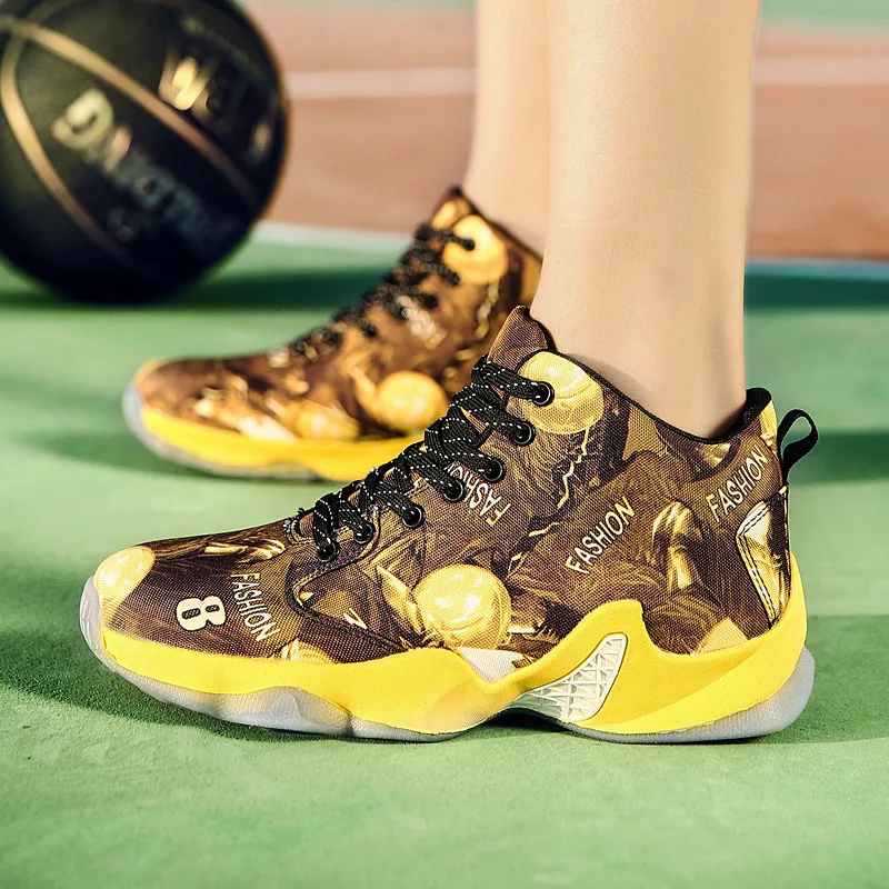 

2019 Men & Women Basketball Shoes Outdoor Sports Boots Couple Shoes Wear-resistant High-top Shock Absorbing Male Sneakers Boots