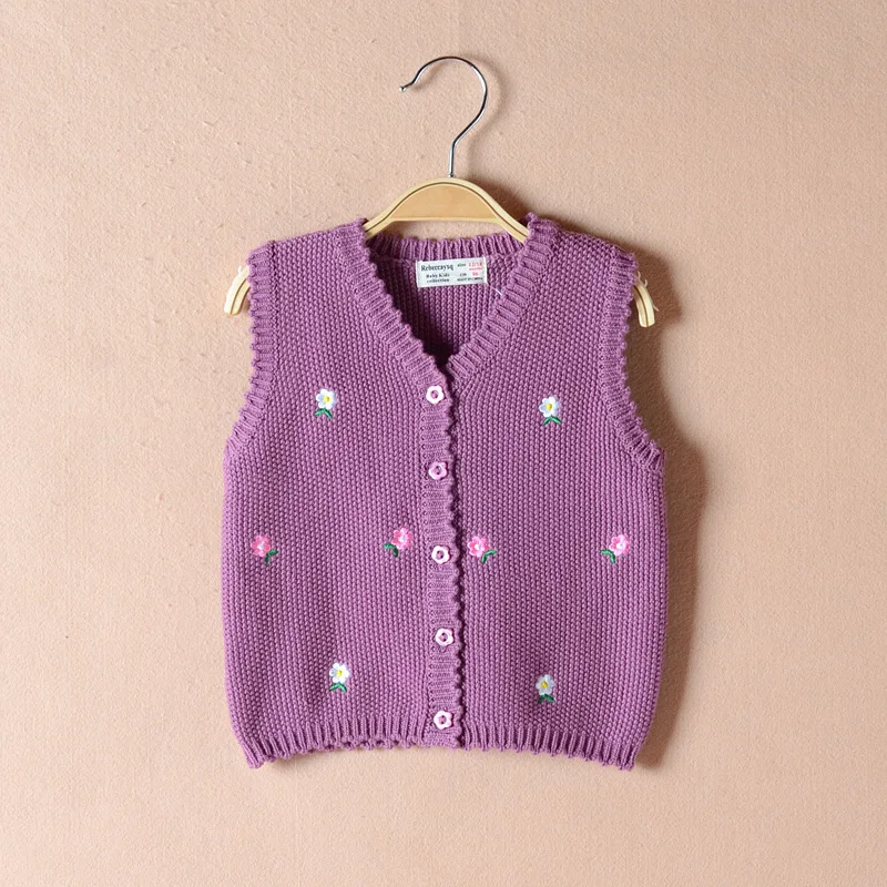 Фиолетовый Детский свитер Кардиган для девочек Однобортный жилет куртка для девочек одежда для младенца, 6, 9, 12, 18, 24 месяцев 185072