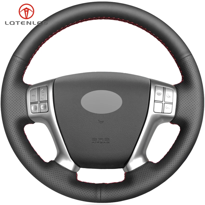 

LQTENLEO Black Artificial Leather DIY Car Steering Wheel Cover For Hyundai Veracruz 2007-2012 IX55 2007-2012 Vera Cruz