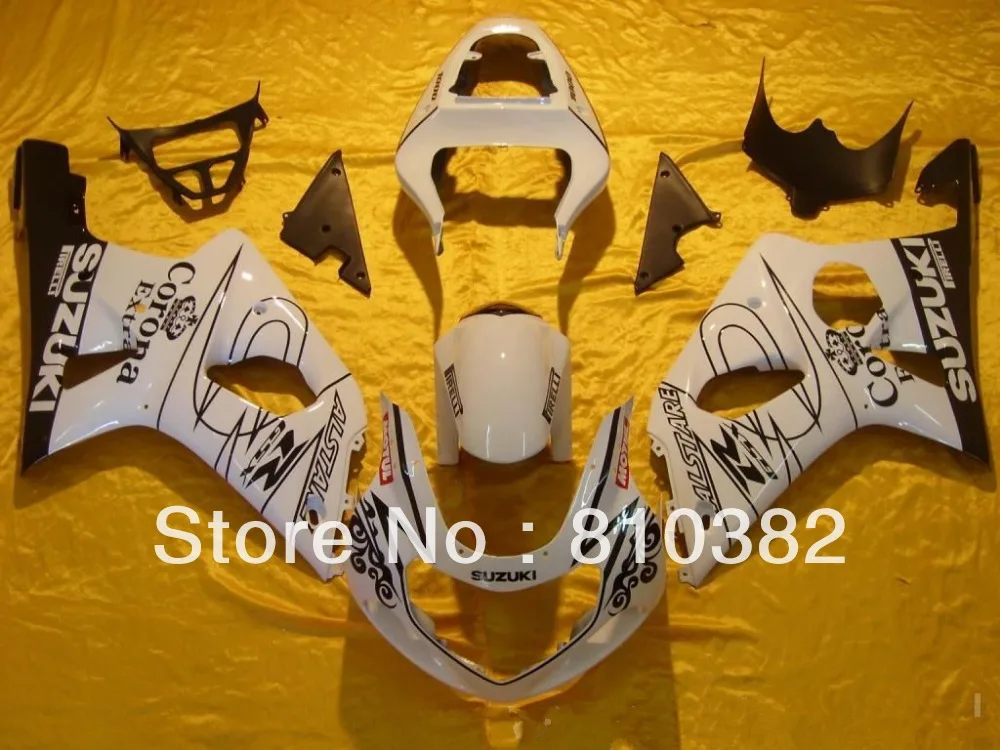 

Extra Corona Fairing kit for SUZUKI GSXR1000 00 01 02 GSXR 1000 GSX-R1000 K2 2000 2001 2002 white black ABS Fairings set YM17