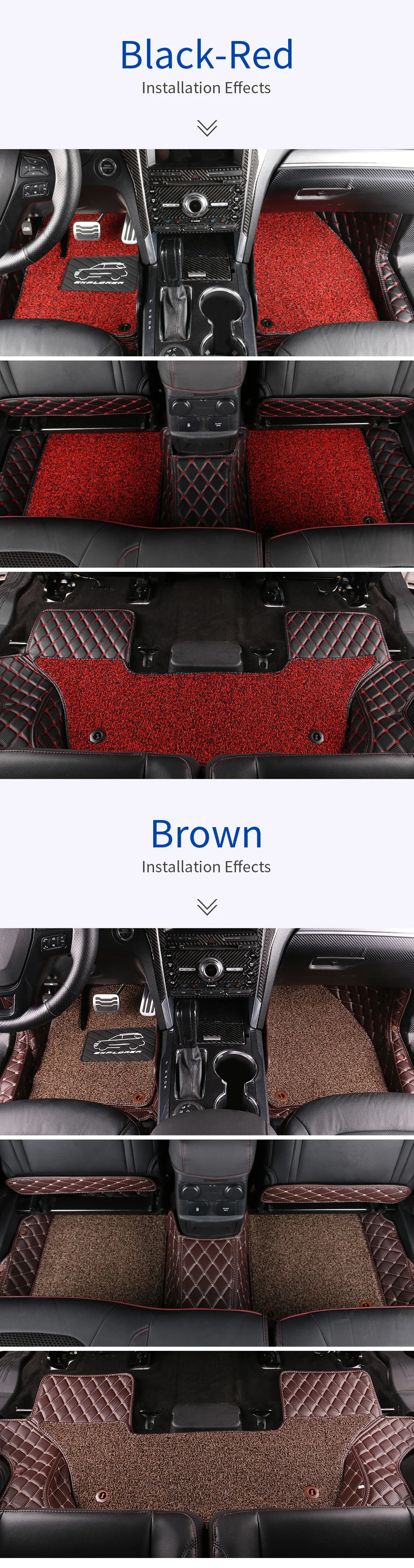 JHO автомобильные аксессуары двойной Слои провод коврики защитный ковры для Ford Explorer
