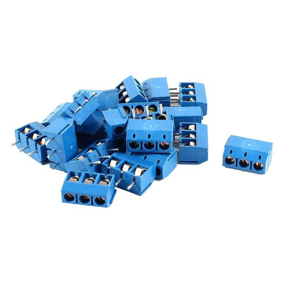 20 pieces 3 pin 5 mm pitch PCB screw Terminal Block 300V 16A AWG14 22