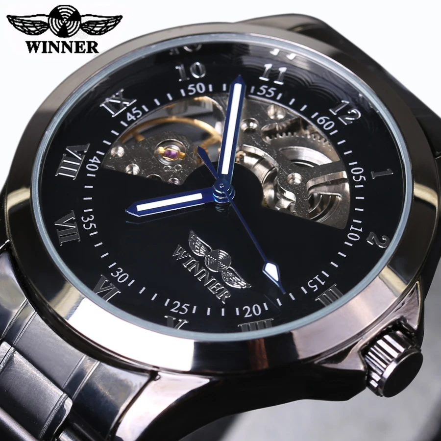 Prix pour 2016 Nouveau Mode Hommes Mâle Gagnant Marque Montre Mécanique Automatique En Acier Élégant Classique Squelette Steampunk Montre-Bracelet MEILLEUR Cadeau Prix pour 2016 Nouveau Mode Hommes Mâle Gagnant Marque Montre Mécanique Automatique En Acier Élégant Classique Squelette Steampunk Montre-Bracelet MEILLEUR Cadeau
