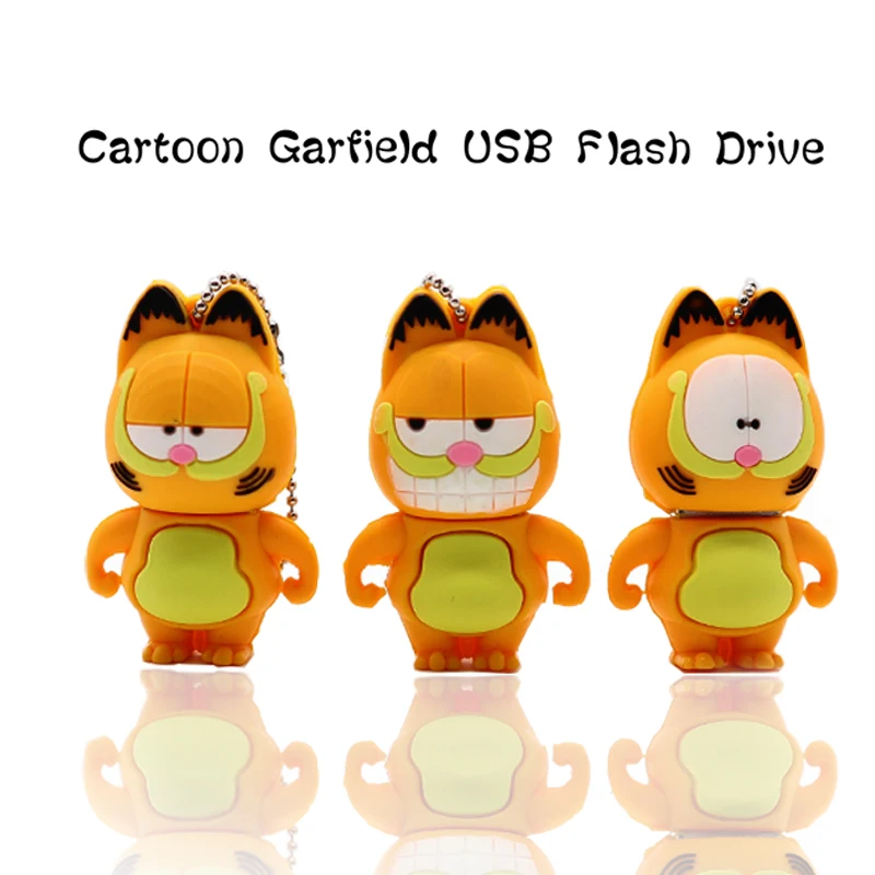 

100% Real capacity pen drive cartoon Garfield flahs drive 4GB 8GB 16GB 32GB 64GB memory disk creative gift pendrive usb stick