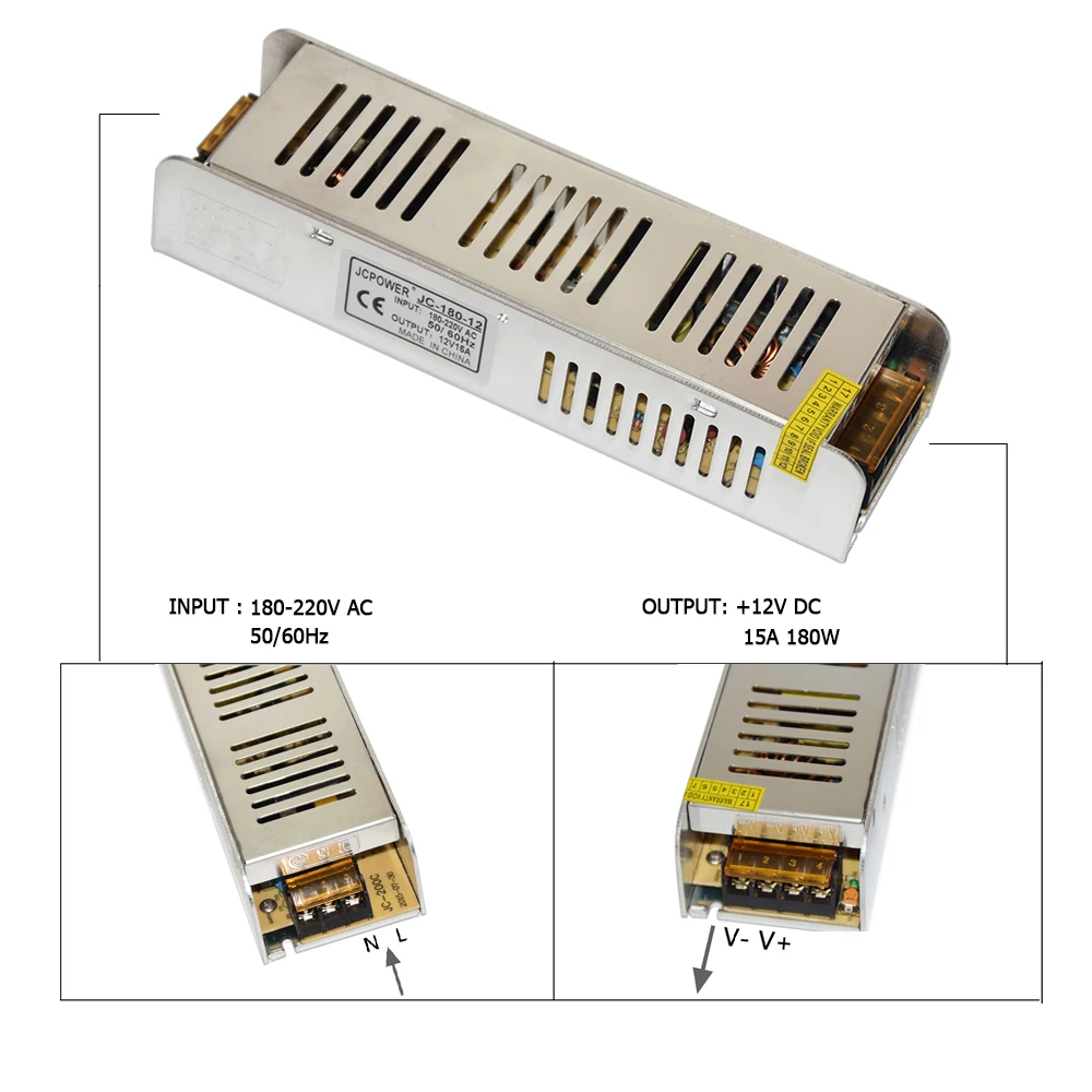 12 В светодиодный адаптер трансформаторы для освещения Светодиодный источник питания AC220 до DC12V 60 Вт 120 Вт 200 Вт 240 Вт 360 Вт для светодиодной ленты/светодиодный светильник