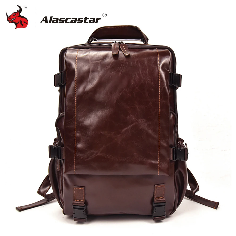 

Motorcycle Bag Casual Backpacks Travel Bag Full Grain Cow Leather Retro Vintage Men's Motorcycle Backpack Luggage Bags