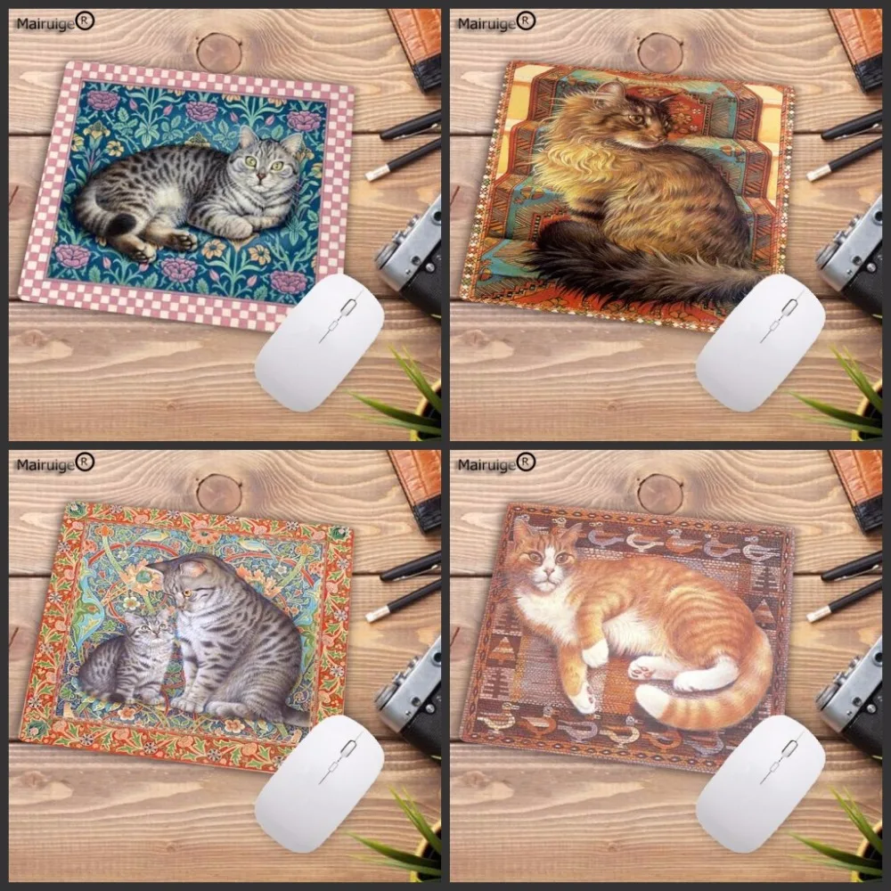 Mairuige Cute Cat On Persian Carpet Animal Gaming Keyboard Mice Mat Computer Mousepad For Dota 2