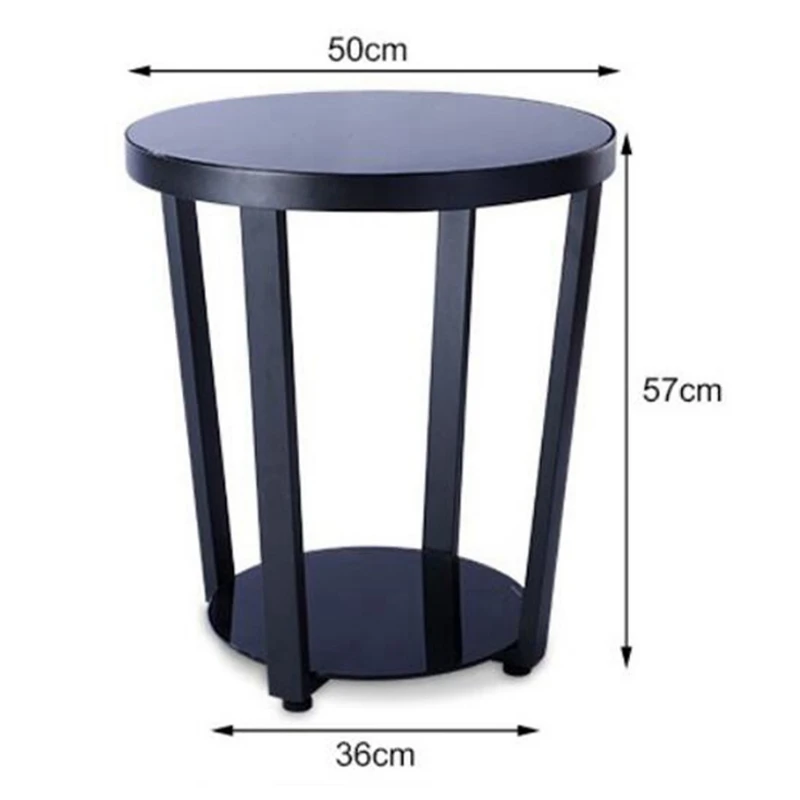 Modern Metal Side Table Sofa Edge Mini Tea Table, Living Room Iron Glass Small Round Table Coffee Table