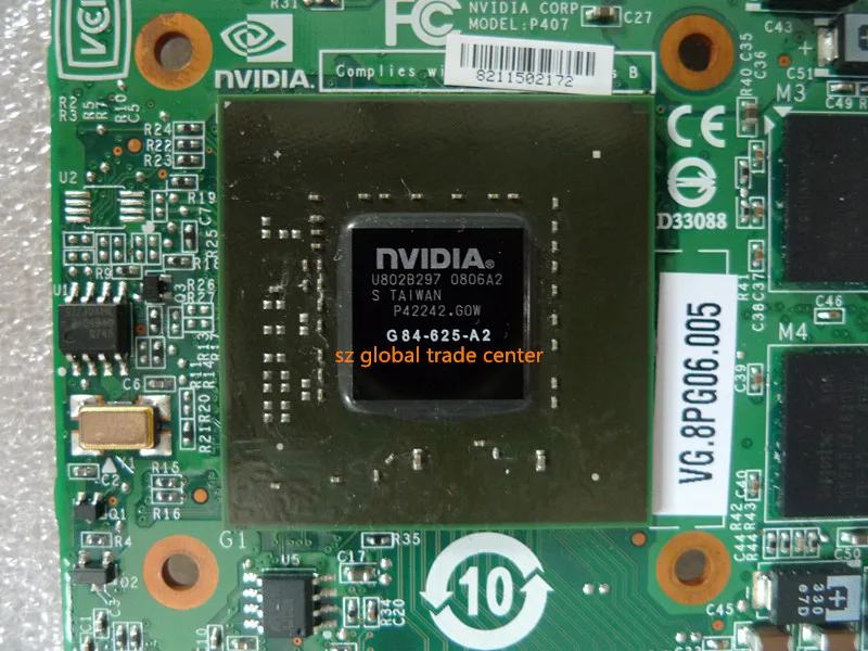 Оригинальная видеокарта GeForce для ноутбука nVIDIA 9500M 9500GT GS 512MB MXM II G84-625-A2 vg.8pg06005 для acer Aspire