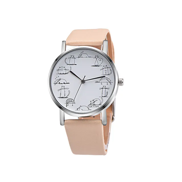 Women Cartton Watch Hot Sale Casual Retro Design Lovely Cartoon Cat Leather Band Women Cartton Watch Hot Sale Casual Retro Design Lovely Cartoon Cat Leather Band