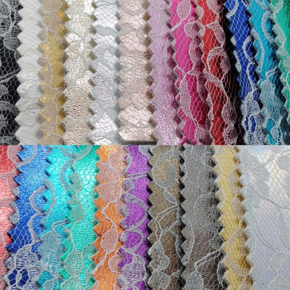 Embossed Lace Leather Fabric Synthetic Leather Faux Leather Fabric for
