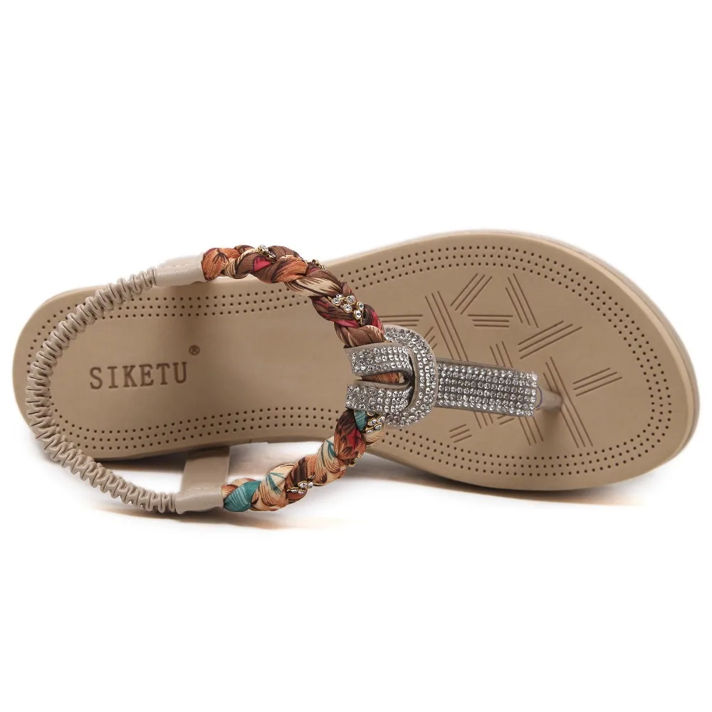 SIKETU/ Брендовая женская обувь; новые модные летние женские Босоножки на каблуке 5 см; пляжная обувь для отдыха со стразами