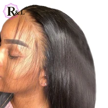 RULINDA прямые свободные части 13*4 кружевные передние человеческие волосы парики отбеленные узлы бразильские волосы remy парик предварительно выщипанные с детскими волосами