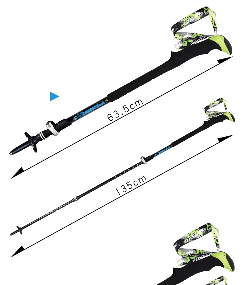 Caminhada para Fora 100% de Fibra Carbono Pólos Travamento Trekking Ultraleve Caminhadas Bengala Caminhada Varas 1 Par 3 Esporte e Lazer