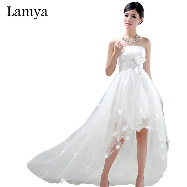 lamya personalizar alto bajo corto vestido de boda de playa barato