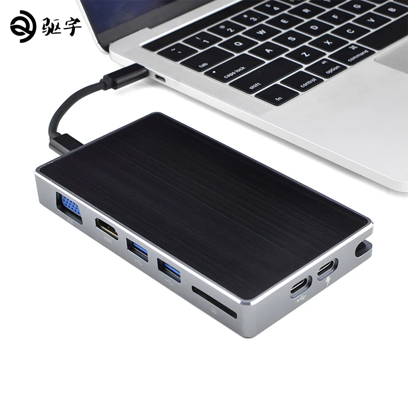 Quyu usb-хаб 3,0 док-станция все-в-одном USB C-HDMI RJ45 для MacBook samsung Galaxy S10 huawei mate 20 P20 Pro type C концентратор