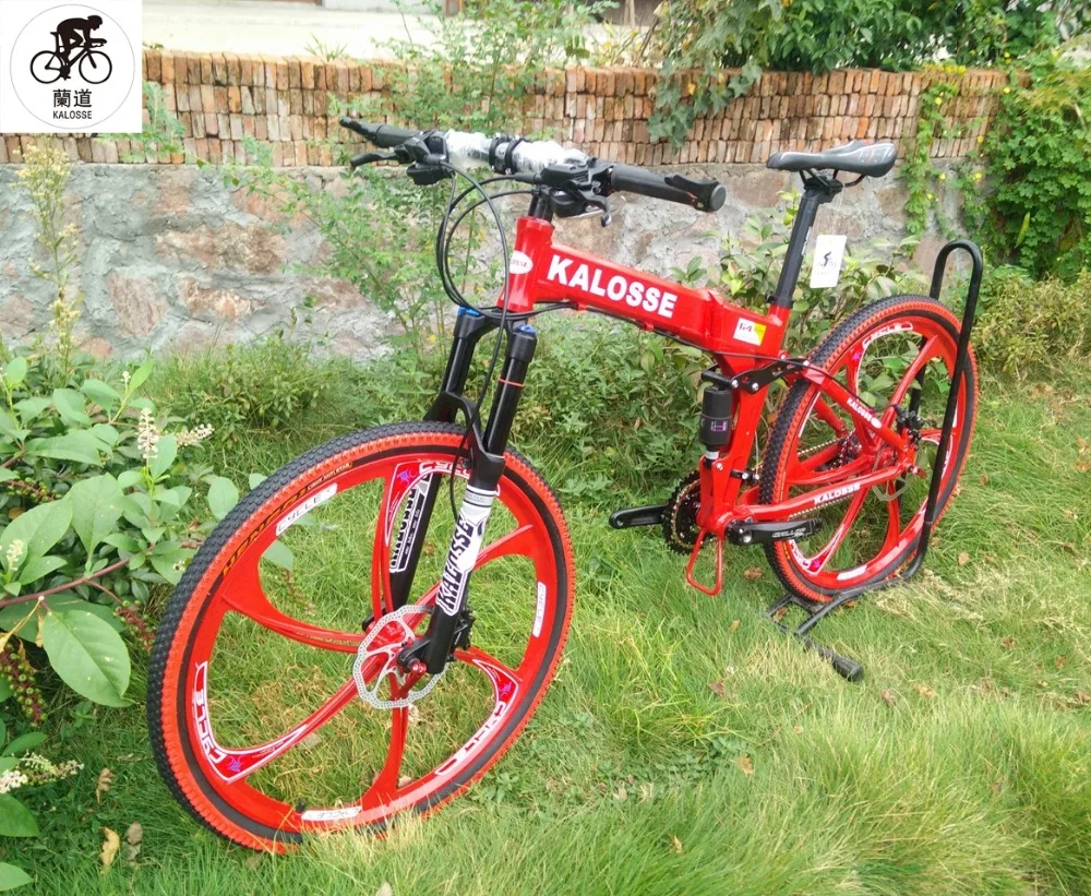 Flash Deal Kalosse  M610  six spokes  bikes   tyre dirt bike  30 speed  folding  mountain bike bicycle , 26*17inch, 8