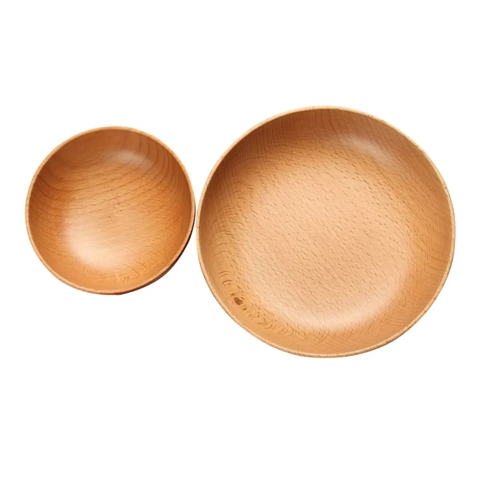 

MyLifeUNIT Wooden Salad Bowl 2 Size Natural Beech bowl Serving Salad and Pasta