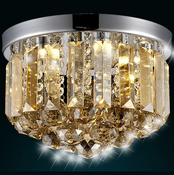 

modern fashion luxurious clear/champange crystal led e14 ceiling light for living room aisle entrance 1907