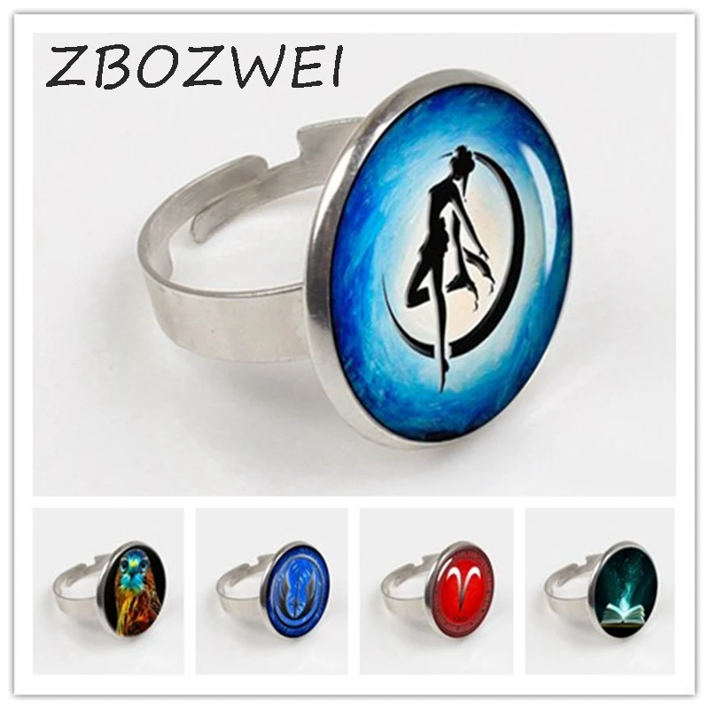 

ZBOZWEI 2018 new Sailor Moon Fashion Ring and Ring glass dome and Long Ring