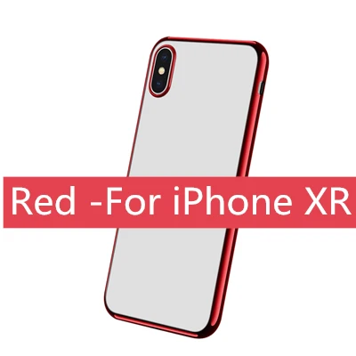 Мягкий прозрачный чехол из ТПУ для iPhone XR/XS Max, роскошный Ультратонкий противоударный прозрачный чехол, хорошее качество, Лучшая цена, A20 - Цвет: Красный