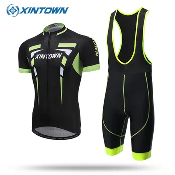 

XINTOWN 2018 Team Cycling Jersey Set Quick Dry MTB Bicycle Clothes Wear Mountain Bike Clothing Maillot Ropa Ciclismo Sky Men