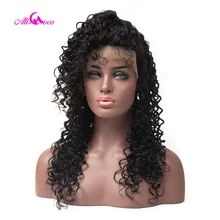 Ali Coco Brazilian Hair Water Wave Lace Front Human Hair Wigs 150% Density Natural Color 10-26 Inch Lace Wigs With Baby Hair