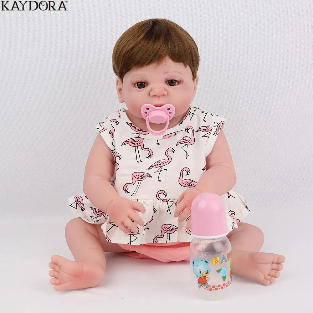 

KAYDORA Reborn Baby Doll Lifelike Realistic Newborn Girl Dolls Summer Cool Cartoon Toys Kids Playmate Soft Silicone 22 inch